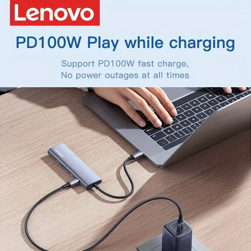 Lenovo 5-in-1 USB C Hub with 4K HDMI Multiport Adapter for MacBook Pro/Air