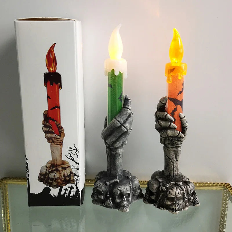 Halloween Pumpkin Candles Skeletons Ghost Party