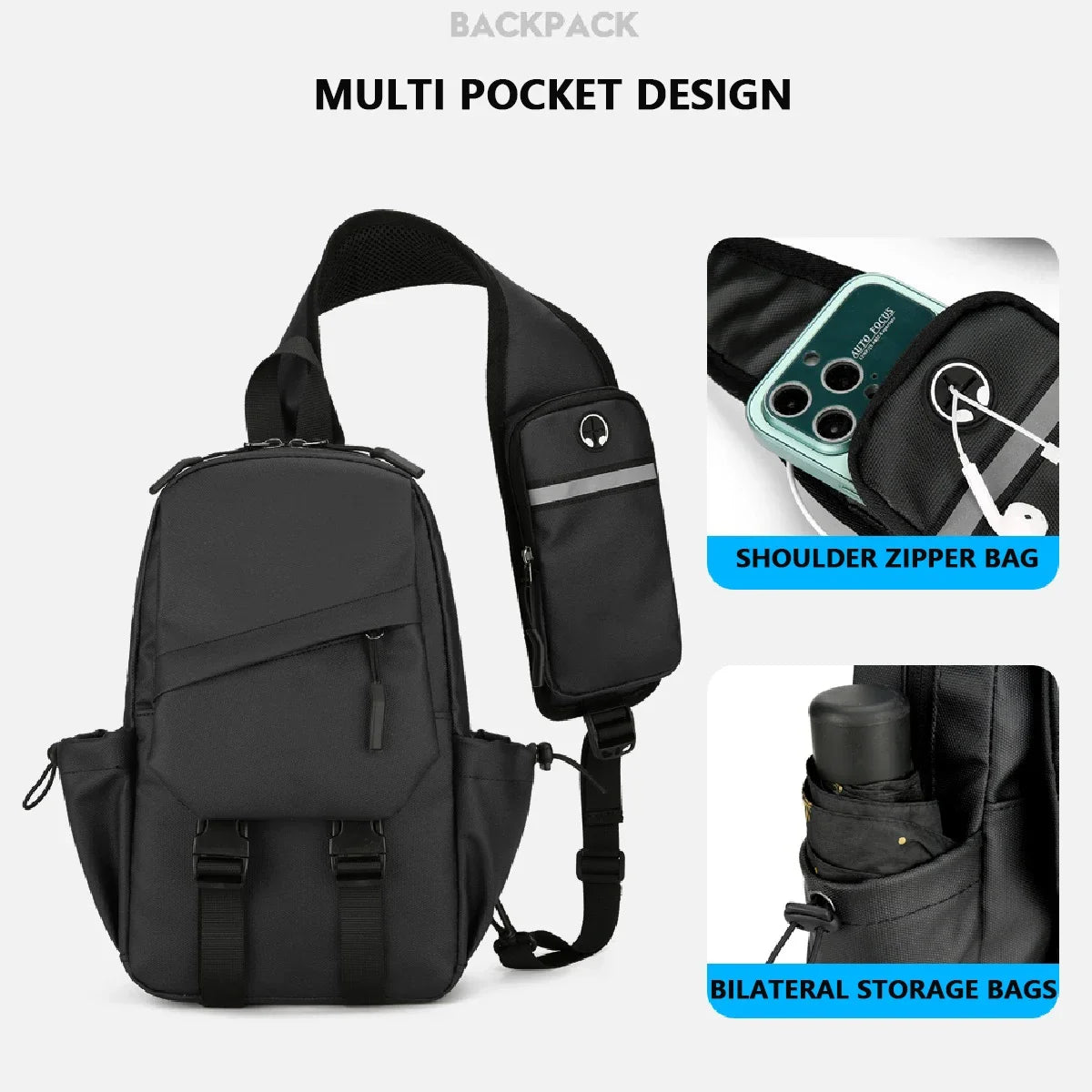 Men's essential single shoulder sling chest bag